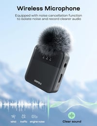 Surfola 4K 60FPS Akciókamera, 40M Vízálló, WiFi, EIS Stabilizátor, 170° Széles Látószög, Dupla Kijelző, Vezeték Nélküli Mikrofonnal, 2 Akkum 2