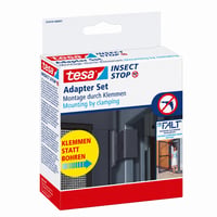 tesa Insect Stop set steznih adaptera za vrata protiv komaraca – antracit, 2 kopče (nepotpun set) 2