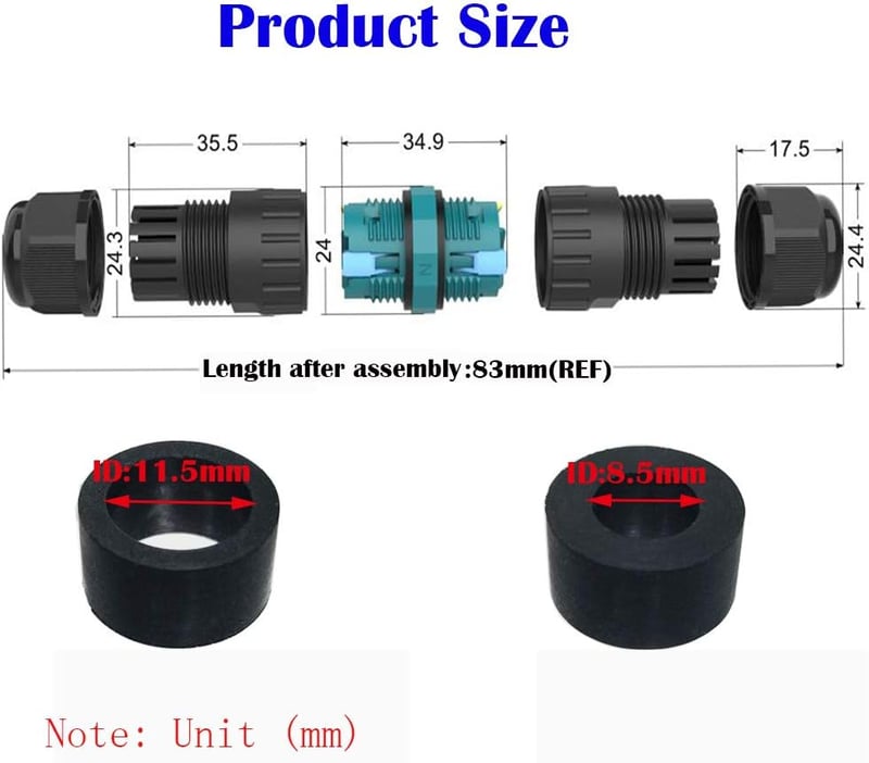 CTRICALVER IP68 Vízálló Kábel Csatlakozó Doboz Kültéri Használatra - 2 db 3-Pólusú Elektromos Elosztó, 0.5-2.5mm² Kábelekhez, LED Világításh