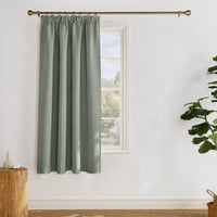 Perdea Opacă PONY DANCE cu Bandă de Încrețire pentru Șină, 175x140 cm, Verde Salvie, Perdea Scurtă Termoizolantă cu Protecție Termică, 1 buc. 1