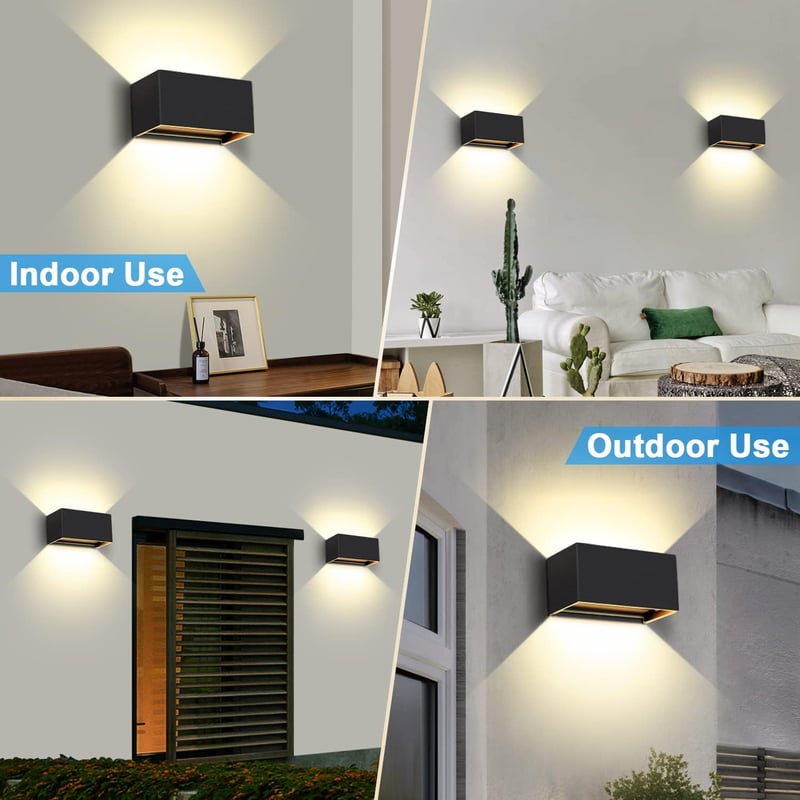 Kingwen 20W LED Kültéri-Beltéri Állítható Fekete Fali Lámpa IP65 Vízálló