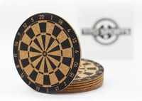 Bull's-Eye Darts Parafa Poháralátét Szett 6 db - Dartábla Mintás Üveg- és Bögrealátét 3