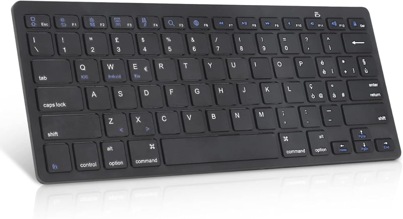 FOGARI Vezeték Nélküli Bluetooth Billentyűzet - Ultravékony, Hordozható, Kompatibilis iPad, Android, Windows, MacOS Eszközökkel, Fekete
