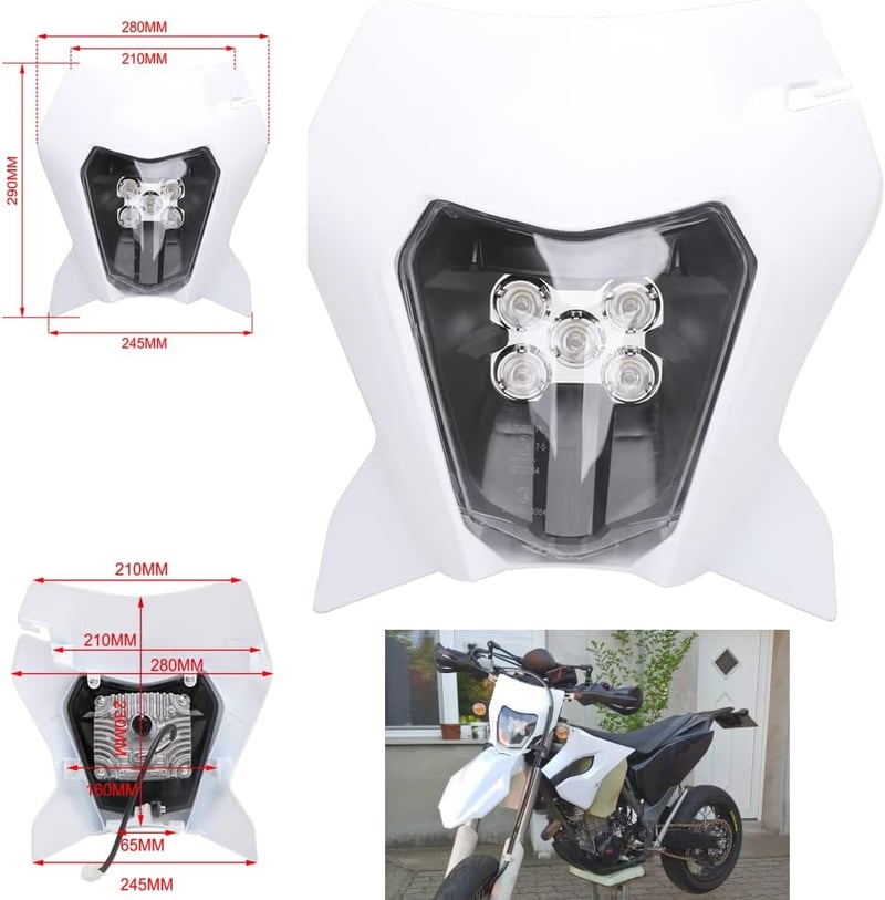 Faro One LED Pro Motoros Első Fényszóró KTM EXC EXCF SX SXF XC XCF XCW XCFW Modellekhez 125-530 Köbcentiméter Fehér Színben