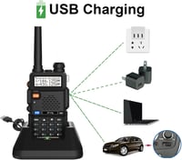 Baofeng BF5RUV Kétsávos Walkie-Talkie VHF/UHF Amatőr Rádió USB Töltővel és Programozókábellel 4