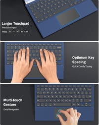 MoKo Bluetooth Billentyűzet Touchpaddal Surface Pro 7+/7/6/5/4/3 Készülékekhez - 7 Színű RGB Háttérvilágítás, Újratölthető, QWERTY 5