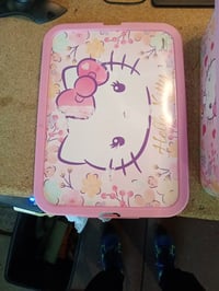 Cutie de depozitare pentru copii Stor Hello Kitty cu închidere prin clips, 13 litri, recipient din plastic pentru jucării, cu model floral roz 2