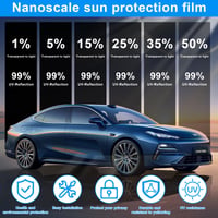 Bcuuozeeing Automobilová tónovacia fólia 75 cm x 3 m, 35 % VLT, samolepiaca, UV a IR ochrana, ochrana pred teplom a odleskami, fólia na okná odolná proti poškriabaniu pre autá, dodávky a nákladné vozidlá 3