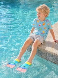 Labuțe de înot din silicon Bcuuozeeing pentru copii și adulți, labuțe scurte pentru snorkeling, pentru începători, apă deschisă, scufundări, mărimea M (36-38) 7