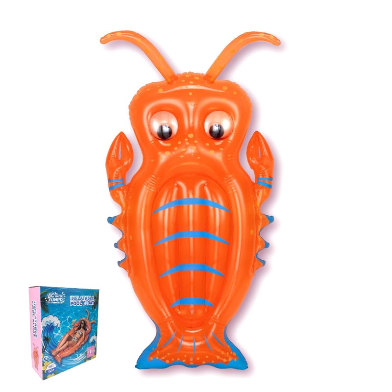 Saltea Gonflabilă de Piscină în Formă de Homar BCWATERFUNPD – 160x80 cm, Hamac Plutitor de Apă cu Clești Mari, Saltea de Plajă pentru Adulți