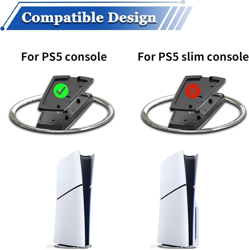 BD-Herego PS5 Slim függőleges állvány, ABS rozsdamentes acél, hűtéssel