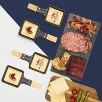 H.Koenig WOD6 raclette grillsütő 6 személyre, kőlapos, 900W, fa-inox kivitel 6
