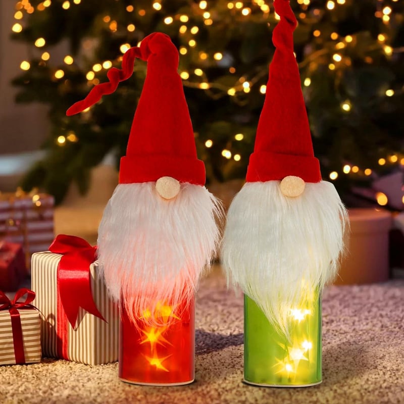 Elemes LED Üvegdísz Karácsonyfára Időzítővel