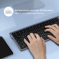 Seenda csendes vezeték nélküli billentyűzet számblokkal, USB, PC/laptop kompatibilis, szürke 6