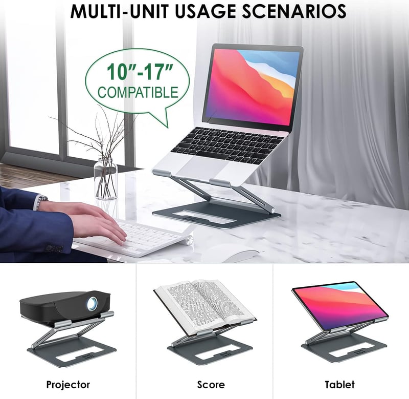 Állítható magasságú és dönthető Minthouz laptopállvány 10-17" MacBook, Dell, Lenovo laptopokhoz