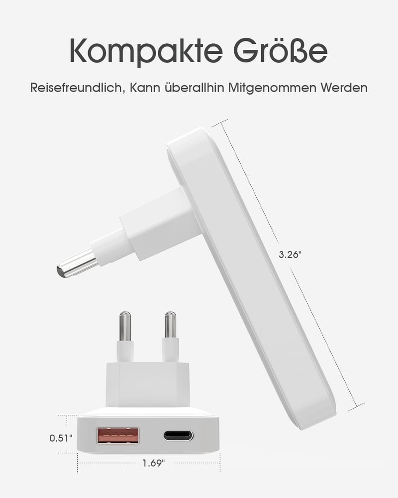 ZINOOY 35W Dupla Portos Gyorstöltő, PD/QC 3.0 USB-C és USB-A, iPhone 16/15 Samsung iPad Huawei Kompatibilis, Ultra Lapos Töltő Utazáshoz, Ot