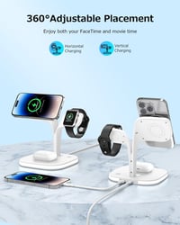 COLSUR 5 az 1-ben MagSafe töltőállomás iPhone-hoz, iWatch-hoz és AirPods-hoz, éjjeli fénnyel 2
