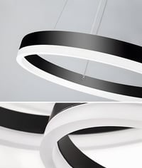 YYUTLUO Modern LED Csillár - 3 Fekete-Arany Gyűrű (40+60+80cm), 90W, Távirányítható, Fényerőszabályozható Mennyezeti Függőlámpa Nappaliba 5