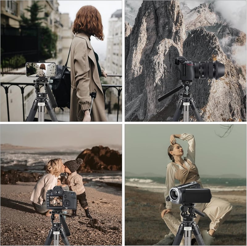 EVUMO Mini Állványfej - Dupla Panoráma 360° Kameraállvány Videófej, 250g Fluid Fej, Arca-Swiss Kompatibilis, DSLR/Kamera/Telefon, 4kg Teherb