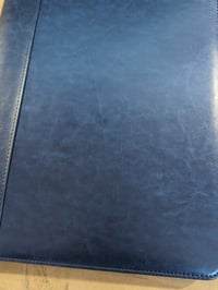 NEWYES A4 Konferenčný zakladač na zips z PU kože, modrý - Organizér na cestovné doklady, vizitky a – poškodený výrobok (stav: pozri 2. obrázok) 3