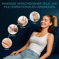 VOYOR-HEALTH Shiatsu Nyakmasszírozó Párna Melegítő Funkcióval, 6 Forgó Masszázsfejjel, Hát, Derék, Láb és Test Fájdalomcsillapításra, Otthon 4