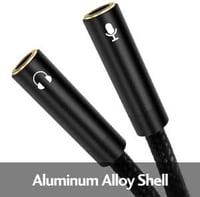 Fekete Y-Adapter: 3,5mm-es Jack Fejhallgató és Mikrofon Elosztó 6