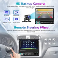 Podofo 1 DIN Autórádió 7" Kihúzható Érintőképernyővel - Apple CarPlay és Android Auto Támogatás, Bluetooth, FM, Tolatókamera 5