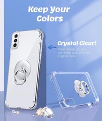 Samsung Galaxy S23 Átlátszó Ütésálló Tok Gyűrűs Állvánnyal 4
