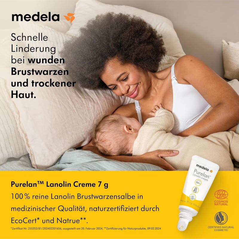 Medela Purelan Lanolin Mellbimbóápoló Krém 7g - Gyors Segítség Szoptatás Alatt, Természetes, Hipoallergén, Illatmentes Utazási Kiszerelés