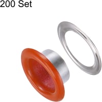 Narancssárga fém ringlik alátéttel, 200 db-os készlet, 8mm-es, scrapbookinghoz, cipőhöz, ruhához 3
