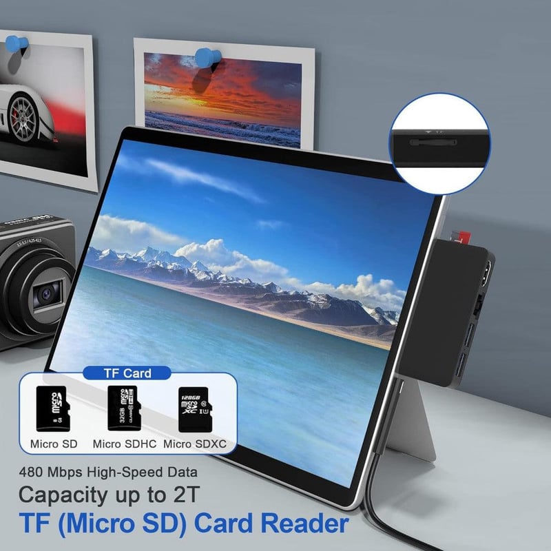 Yeemie Pro Surface Pro 8 Dokkoló - 4K HDMI, Ethernet, USB és TF Kártyaolvasó