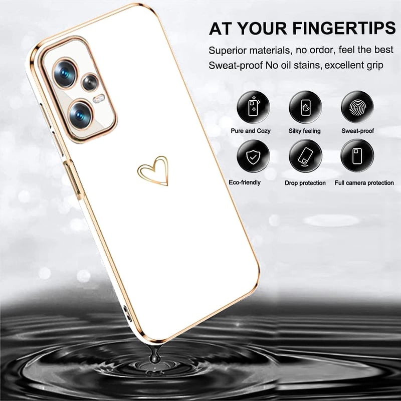 Xiaomi Redmi Note 12 Pro 5G Fehér Szíves Lányos Vékony TPU Tok
