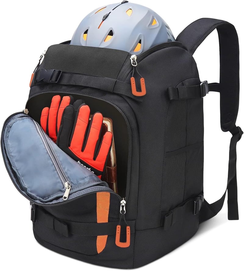 Narancs 50L Sí- és Snowboard Táska Sisaktartóval, Vízálló Nylon