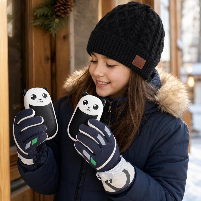 Zimski paket za toplinu: 1x dječje skijaške rukavice + 1x Bluetooth kapa + 2x električni grijač ruku