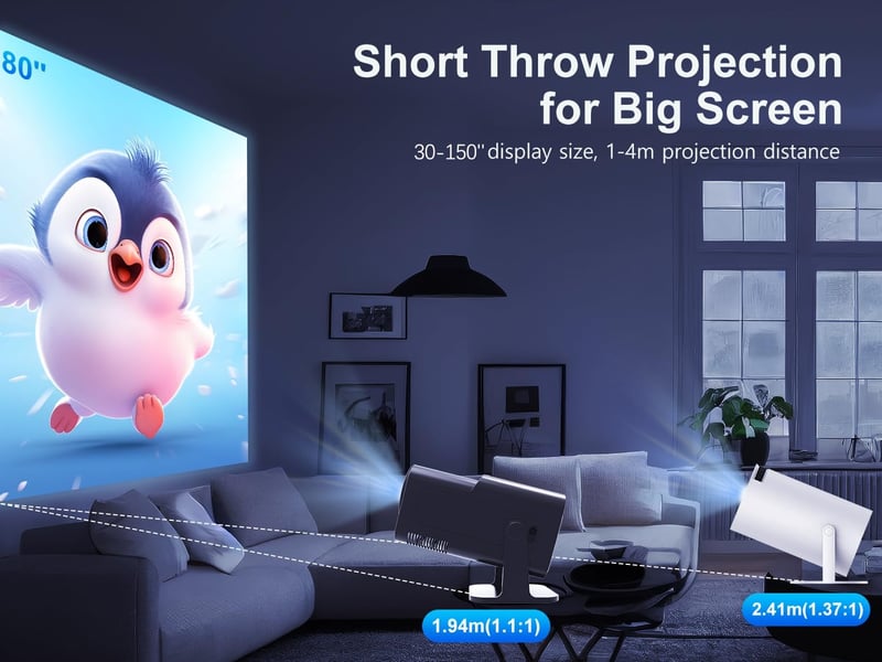 XGIMI 4K WiFi mini projektor, Android 11, 10000 lumen, 150" képernyő, forgatható