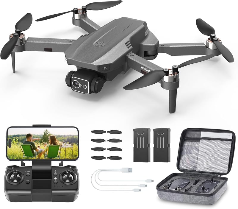 Wipkviey B12 Drón 4K Kamerával - WiFi Vezérlés, Távirányító és Applikáció, 2 Akkumulátor, Hordozható Táska, 810g