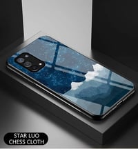 Oppo A74 5G Kék Csillagos Védőtok - Színátmenetes Üveg és TPU 2