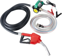OULUTO 12V 260W Dízel Szivattyú Automata Leállítással - Öntöltő Üzemanyag Átszivattyúzó Réz Motorral, Tömlőkkel és Fúvókákkal - OLT260 Model 1