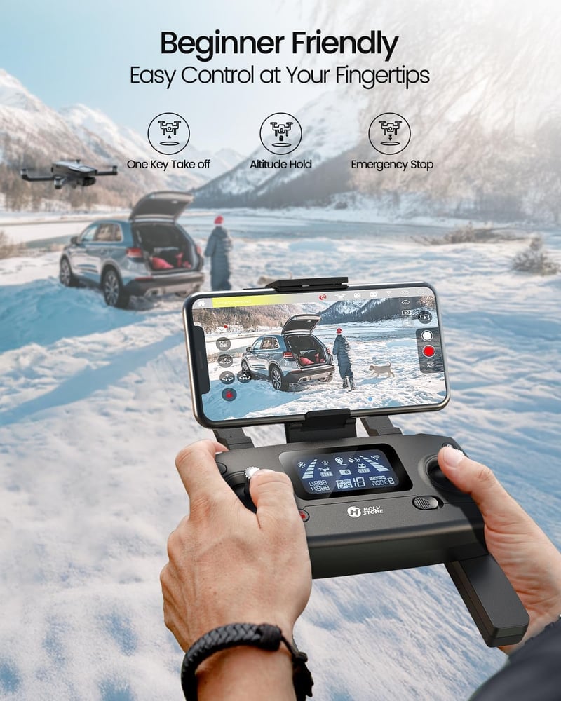 Holy Stone HS720G GPS Drón 4K Kamerával - 2-Tengelyes Gimbal, Beépített Remote ID, 5G WiFi, 120° Látószög, Okos Hazatérés, Kezdőknek és Prof