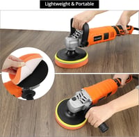 QWORK 1200W Autópolírozó Gép Szett - Változtatható Sebesség 500-3000 RPM, Polírozó Korongokkal, Autó, Motor, Bútor Polírozásához 5