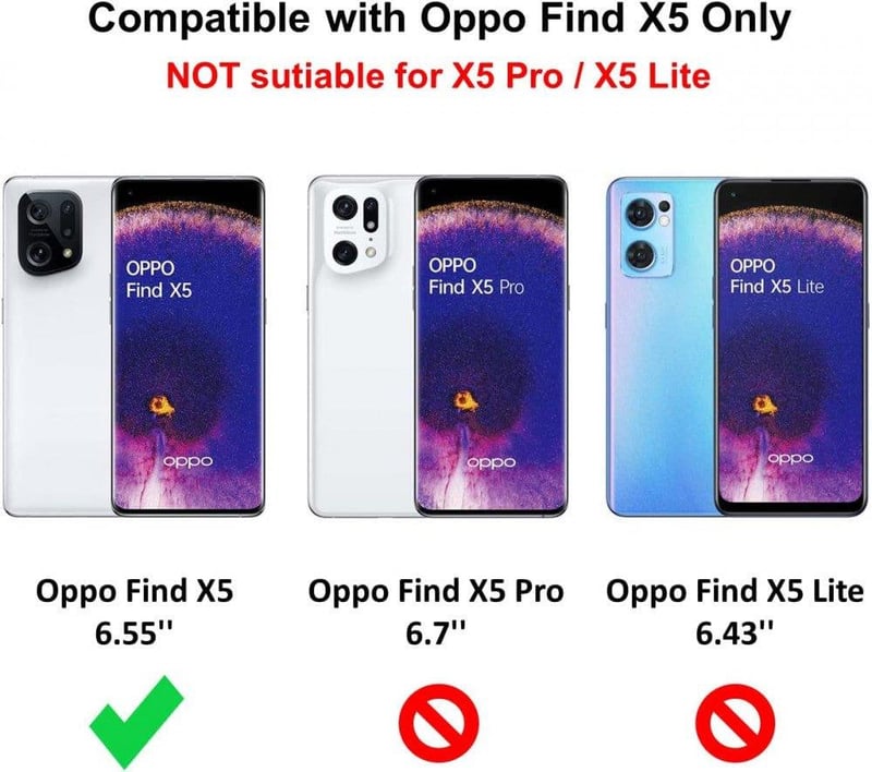 Oppo Find X5 5G PU bőr tok 3 kártyatartóval - Cresee