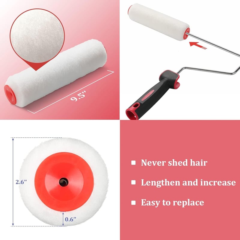 DAKEPOLE Teleszkópos Festőhenger Készlet 70-120 cm - Rozsdamentes Acél Nyéllel Falakhoz és Mennyezethez, Festőecsettel, Létra Nélküli Festés