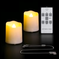 PChero LED gyertyák távirányítóval - 2 db újratölthető, időzíthető, USB-s dekorációs lángimitáció 1