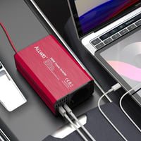 ALLWEI 300W Autós inverter 12V-230V, USB-C és USB portokkal, piros 2
