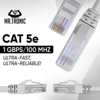 Mr. Tronic 5m-es Cat5E Ethernet kábel, gyors internethez, RJ45 csatlakozóval, szürke 3