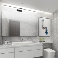 Klighten LED Fürdőszobai Tükörlámpa 32W 1820LM 6000K Hideg Fehér, 180° Forgatható, IP44 Vízálló, 120 cm Fekete Fali Világítás Tükörhöz 5