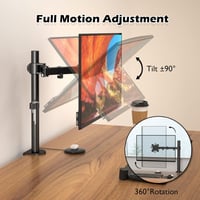 BONTEC Monitorkar Asztali Tartó 13-32" LCD/LED Képernyőkhöz, Ergonomikus Állítható Magasságú, Dönthető, Forgatható, 10kg Teherbírású, VESA 7 4