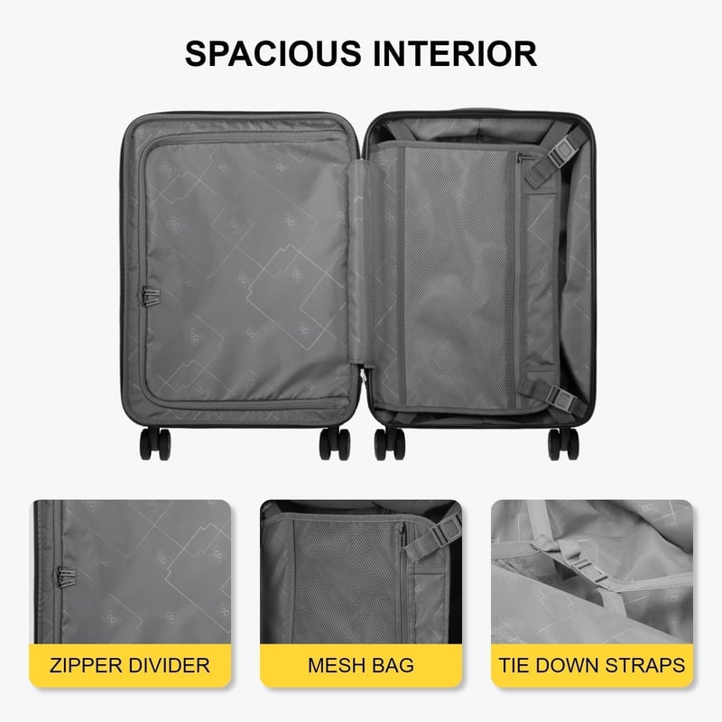 LEVEL8 Kemény Bőrönd - Kézipoggyász Méretű Gurulós Utazóbőrönd TSA Zárral, Unisex Kivitel, 55 cm