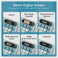 RK ROYAL KLUDGE S98 Mechanikus Billentyűzet Okos Kijelzővel, 96% Vezeték Nélküli, Bluetooth/2.4G/USB-C, Hot-Swap, 98 Gombos, Égkék - Linearer Creme Schalter, sky blue 3