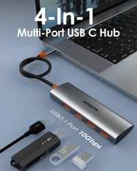 SUTOUG 4 az 1-ben USB-C Hub: Szuper gyors 10 Gbit/s adapter MacBook, iMac és más Type-C eszközökhöz 2